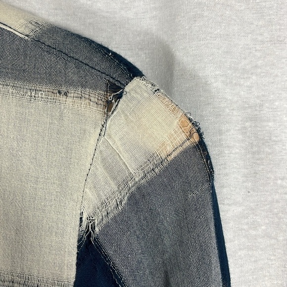 Soft Surroundings Chevalier Plaid Floral Sheer Back Button Up Top Womens Size S - Picture 11 of 11